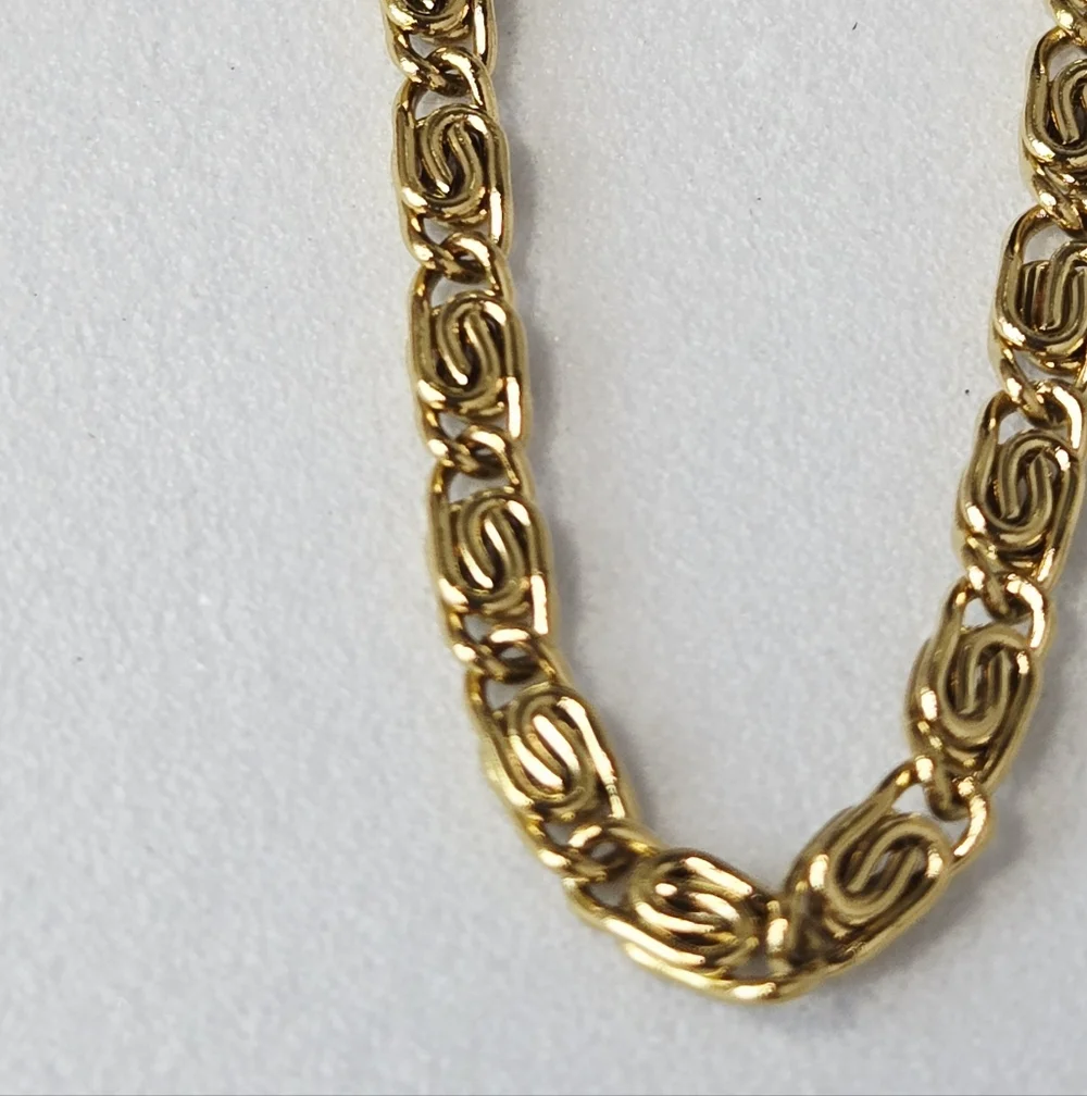 Gold Scroll Chain Bracelet Snail Link Adjustable Stainless Steel Modern Stack
